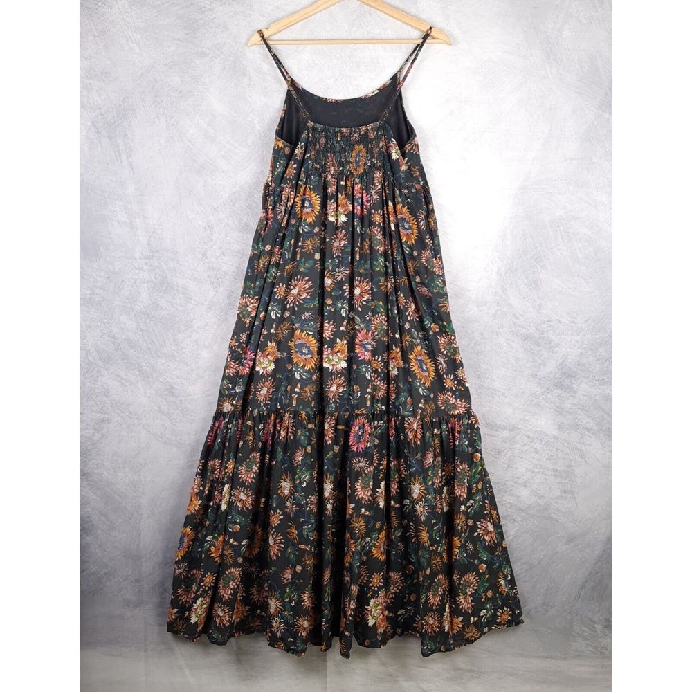 NATURAL LIFE Black Floral Maxi Dress with Green and Mustard Accents - Picture 10 of 16